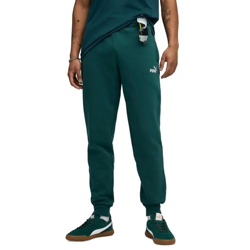 PUMA Mens XXL Sweatpants Green Terrain Logo Cuffed Fleece Active Jogger Pants